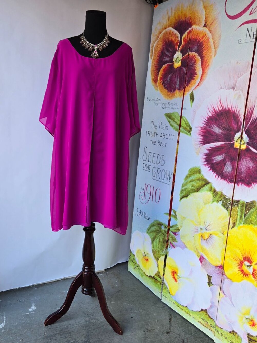 Avenue Studio Fuchsia Dress Ethereal Formal Evening Minimalist Sz26/28